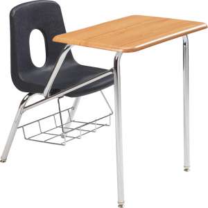 Poly Student Chair Desk - WoodStone Top (18"H)