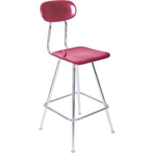 Fixed-Height Lab Stool with Back in Hard Plastic