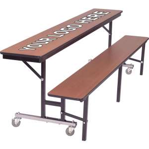 Mobile Convertible Bench Cafeteria Table - DynaEdge (8')