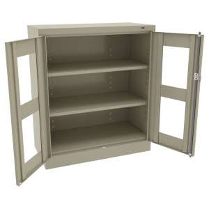 Stationary C-Thru Storage Cabinet Counter Height (36Wx18Dx42H)