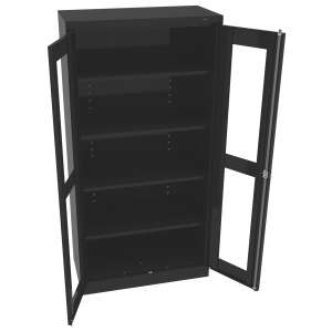 Stationary C-Thru Storage Cabinet Full Height (36"Wx18"Dx72"H)