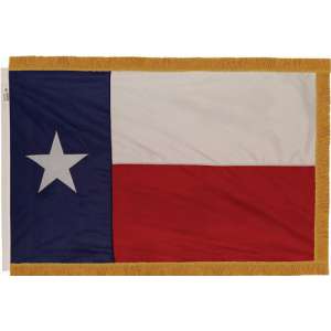 Indoor Texas State Flag with Pole Hem and Fringe (3x5')