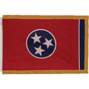 Indoor Tennessee State Flag with Pole Hem and Fringe (3x5')
