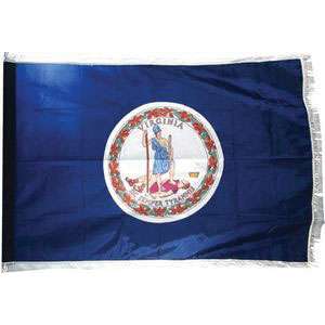 Indoor Virginia State Flag with Pole Hem and Fringe (3x5')