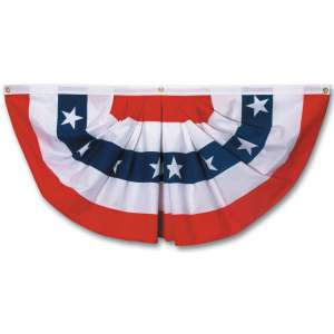 Pleated Full American Fan Flag w/ Stars (3x6')