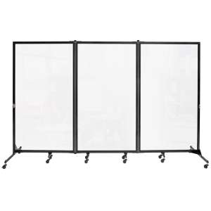 Freestanding Portable Clear Room Divider - 3 Panels (74"H)