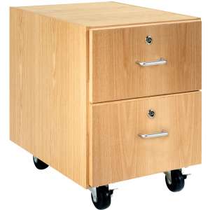 Wooden Mobile Pedestal with 2 Drawers (30"H)