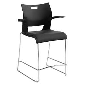 Duet Counter Stool with Arms and Upholstered Seat