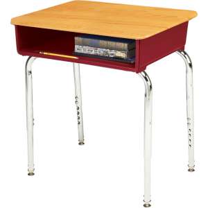 EE2 Adjustable Height Open Front School Desk - Woodstone