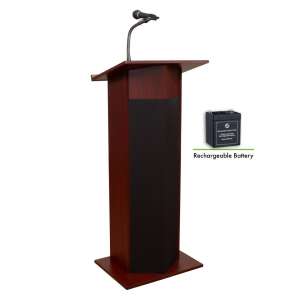 Power Plus Podium with Wireless Mic, Rechargeable Battery
