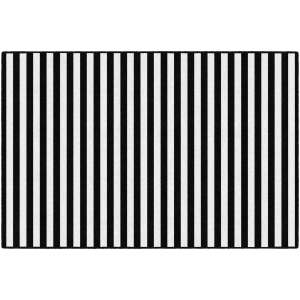 Simply Stylish Black &White Stripe Carpet (5'x7'6)