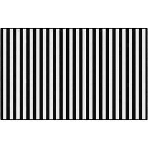 Simply Stylish Black &White Stripe Carpet (7'6 x12')