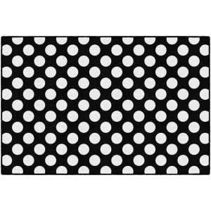 Simply Stylish Black &White Polka Dot Carpet (5'x7'6")