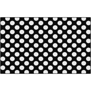 Simply Stylish Black &White Polka Dot Carpet (7'6"x12')