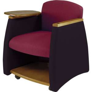 Two-Tone Arm Chair w/Wood Finish & Storage Compartment