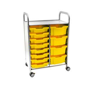 Callero Double Cart with 8 Shallow & 4 Deep Trays
