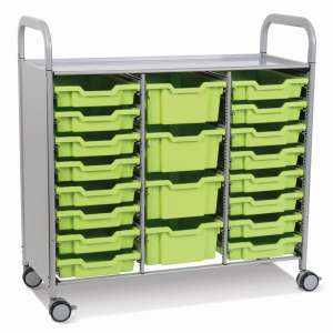 Callero Triple Cart with 16 Shallow & 4 Deep Trays