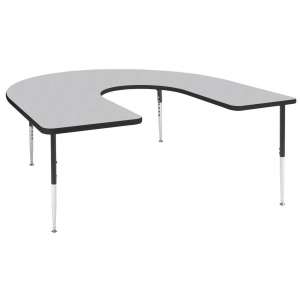 Group Study Adjustable Horseshoe School Table (66x60")