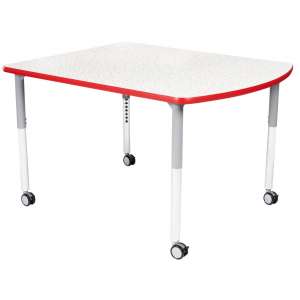 Hercules Adjustable Curved Activity Table- Color Trim (42x54")