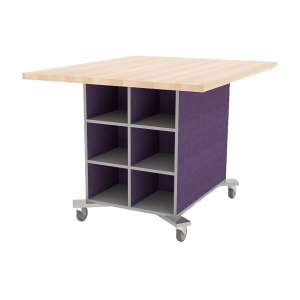 Hideaway 2-Sided Storage Table, 2 Shelf/12 Bins (49x60x42"H)