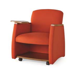 Oversized Arm Chair w/ Wood Finish, Tablet Arm, Storage