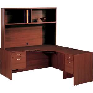 Computer L-Shaped Office Desk with Left Hutch