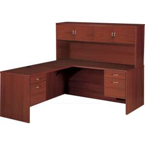 Hyperwork Right L-Shaped Office Desk with Hutch