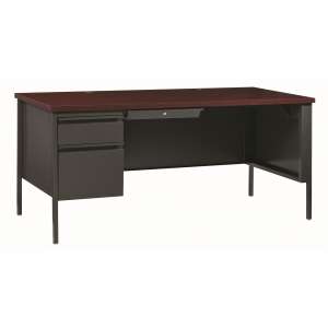 HL10000 Left Pedestal Desk, Charcoal/Mahogany (66x30")