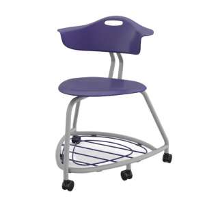 360 Chair w/ Back, Bookrack & Soft  Wheel Casters