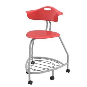 360 Stool w/ Back, Bookrack & Softwood Casters (24")