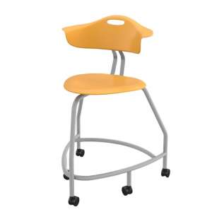360 Stool w/ Back & Softwood Casters (24")