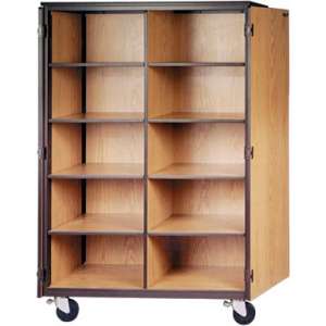 Cubby Storage Cabinet- 10 Adj Shelves, Locking Doors, 72"H