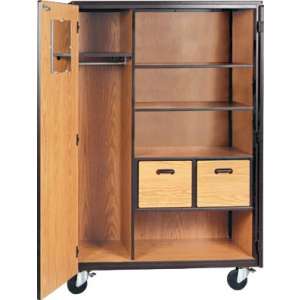 Mobile Wardrobe Storage Closet - 2 Shelves, 2 Drawers, 66"H