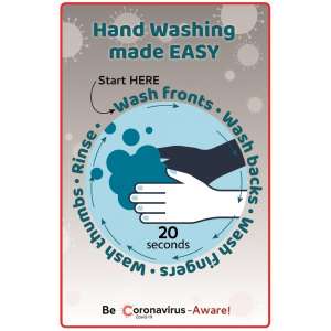 Hand Washing Wall Decal - 8-Pack (12x18")