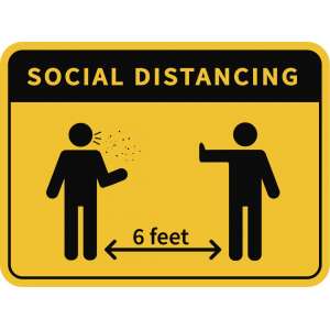 Social Distancing Wall Decal - 4-Pack (18x24")