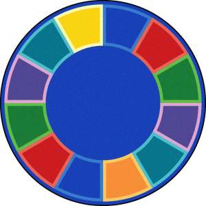 Color Tones Round Classroom Rug (7’7”)