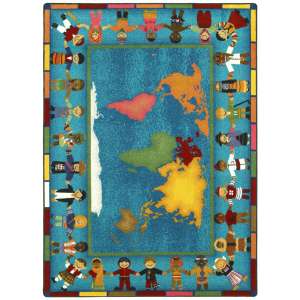 Hands Around the World Rectangular Carpet (5'4"x7'8")