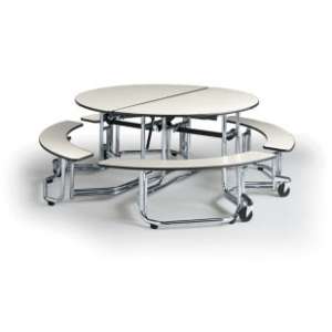 Uniframe Mobile Round Cafeteria Table - Chrome, 60" dia.