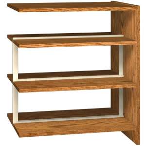 Double Faced Wood Library Shelving - 42"H Adder, 6 Shelves