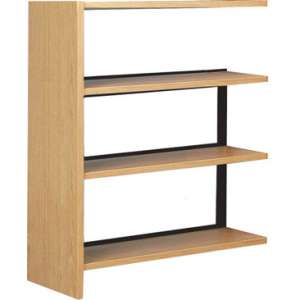 Single Faced Wood Library Shelving - 42"H Adder, 3 Shelves