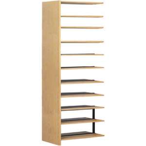 Double Faced Wood Library Shelving - 60"H Adder, 8 Shelves