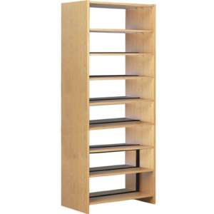 Double Faced Wood Library Shelving - 60"H Starter, 8 Shelves