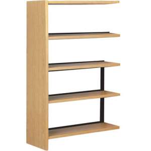 Single Faced Wood Library Shelving - 60"H Adder, 4 Shelves