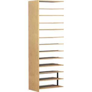 Double Faced Wood Library Shelving - 84"H Adder, 12 Shelves