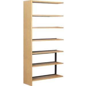 Single Faced Wood Library Shelving - 84"H Adder, 6 Shelves