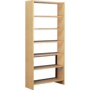 Single Faced Wood Library Shelving - 84"H Starter, 6 Shelves