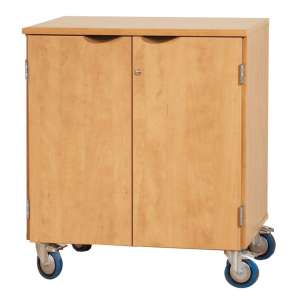 Mobile Storage Cabinet with Doors and 1 Shelf