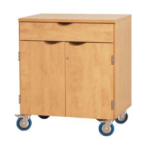 Mobile Storage Cabinet w/Doors 1 Shelf 1 Drawer