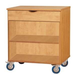 Open Mobile Storage Cabinet w/1 Shelf and 1 Drawer