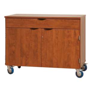 Mobile Storage Cabinet with Doors and 1 Full Drawer